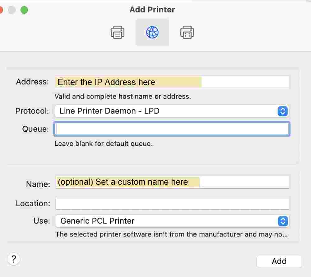 Print Protocol list